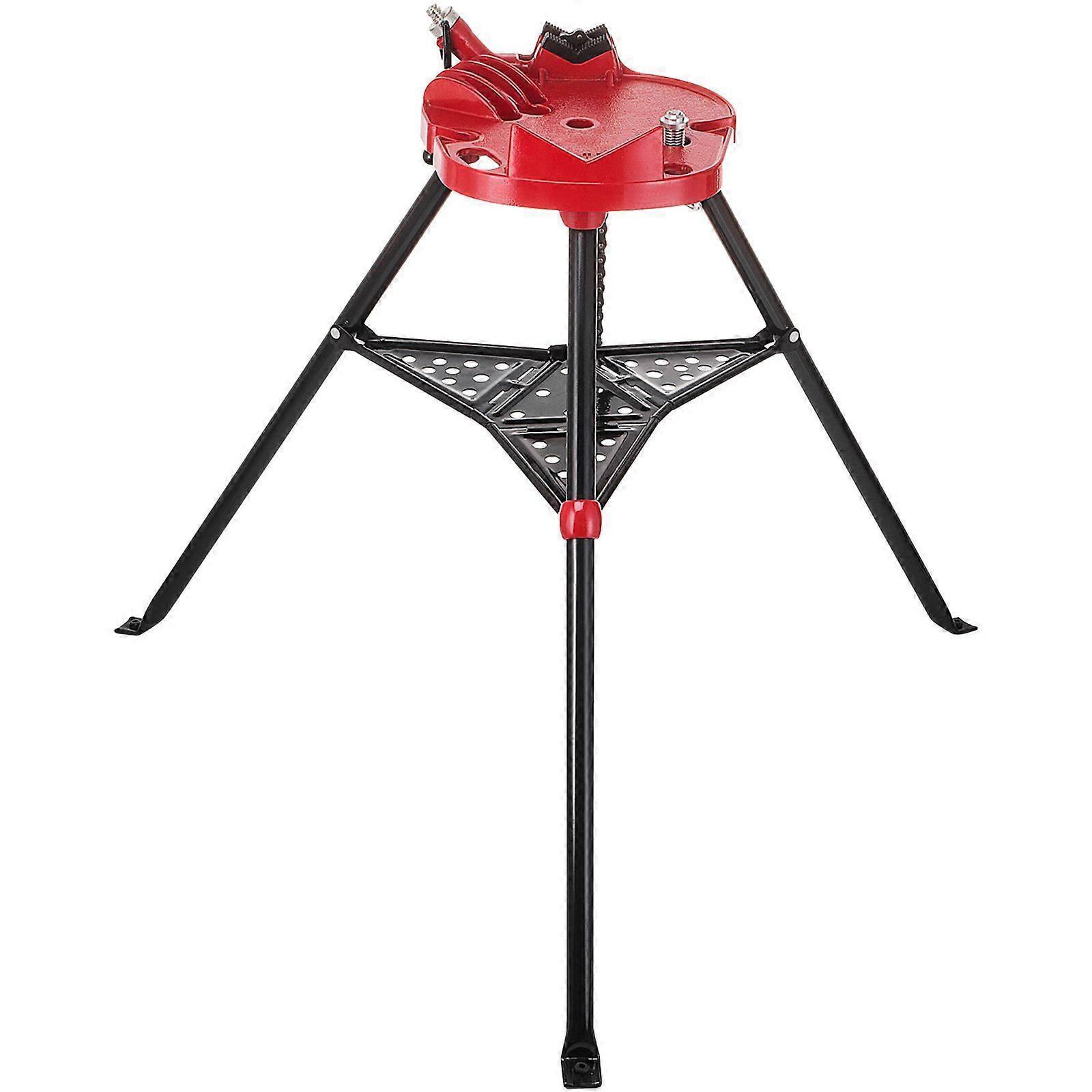 460-6 Tripod Pipe Chain Vise 1/8\"-6\" Capacity,Pipe Stand Portable Foldable Steel Legs,Pipe Jack Stands with Tool Tray