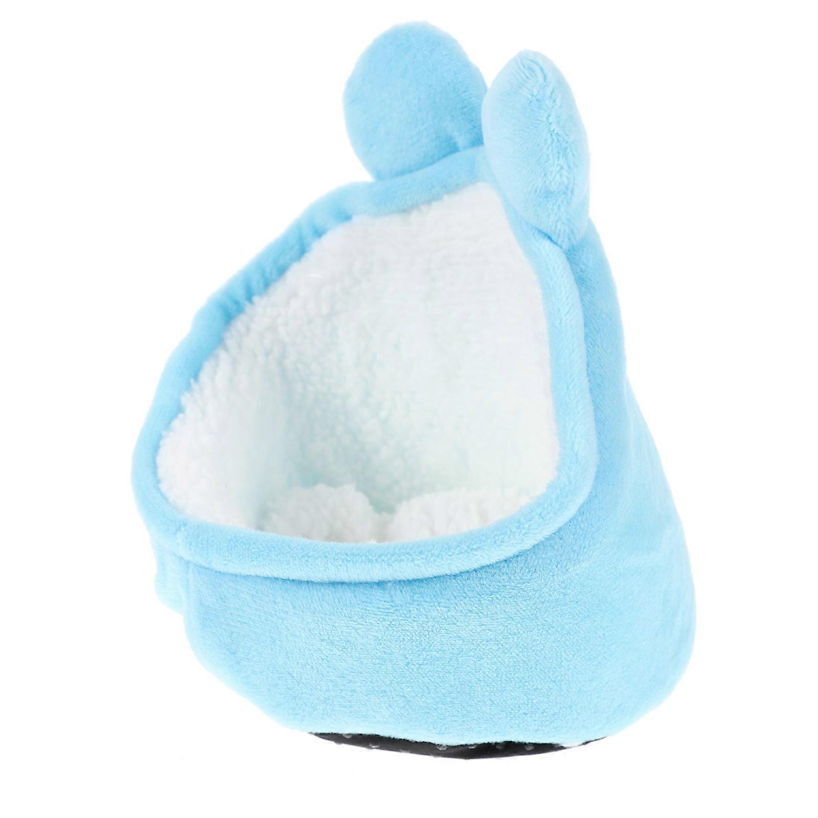 Skyblue Plush Pet Bed Comfortable Cow Design for Hamster and Guinea Pig 7.8x5.1x3.9 Inches
