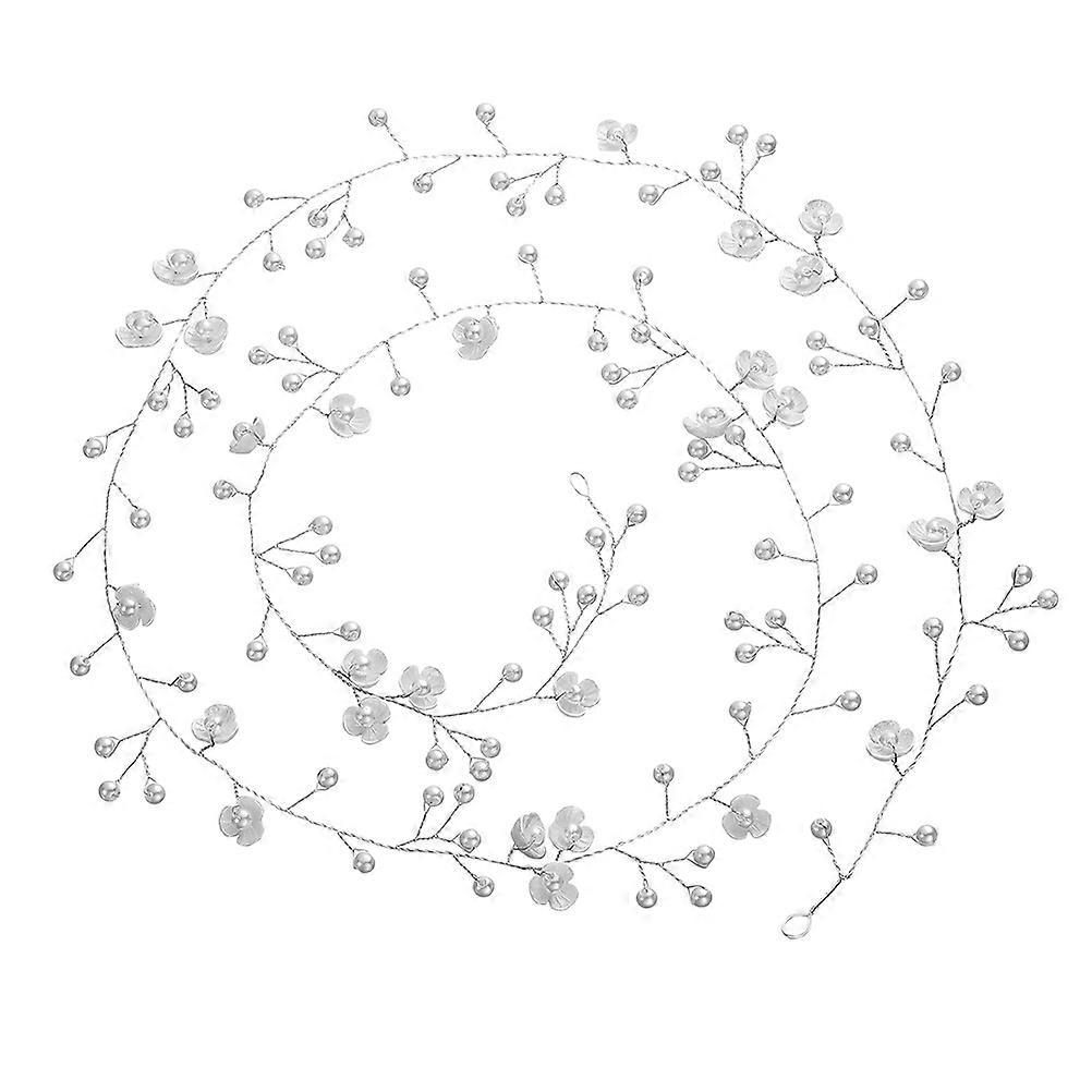 Pearl and Shell Hair Vine Headpiece for Wedding Decor Silver Color 100cm