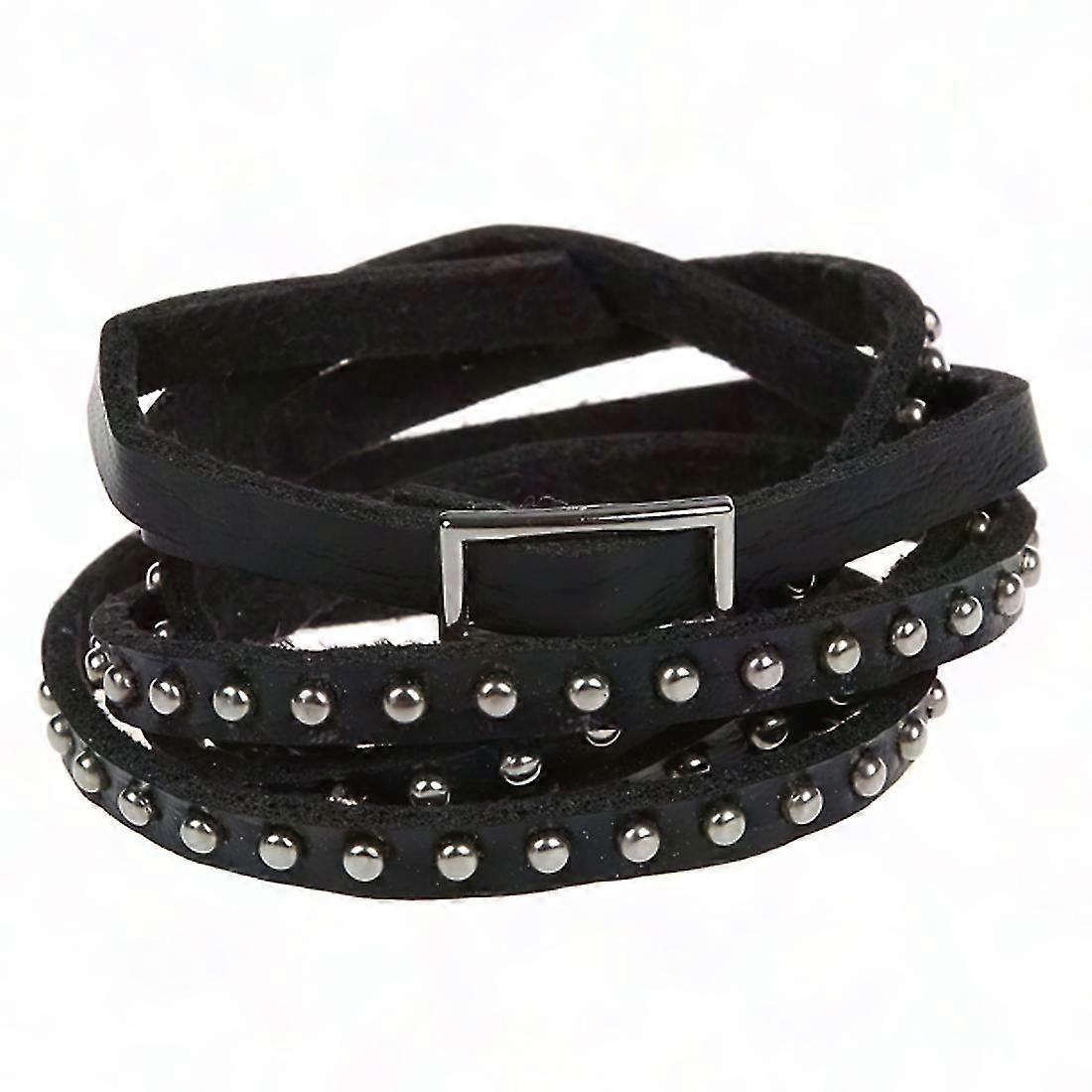Punk Rock Unisex Multi-Layer Rivet Stud Bracelet Wrap Cuff Bangle
