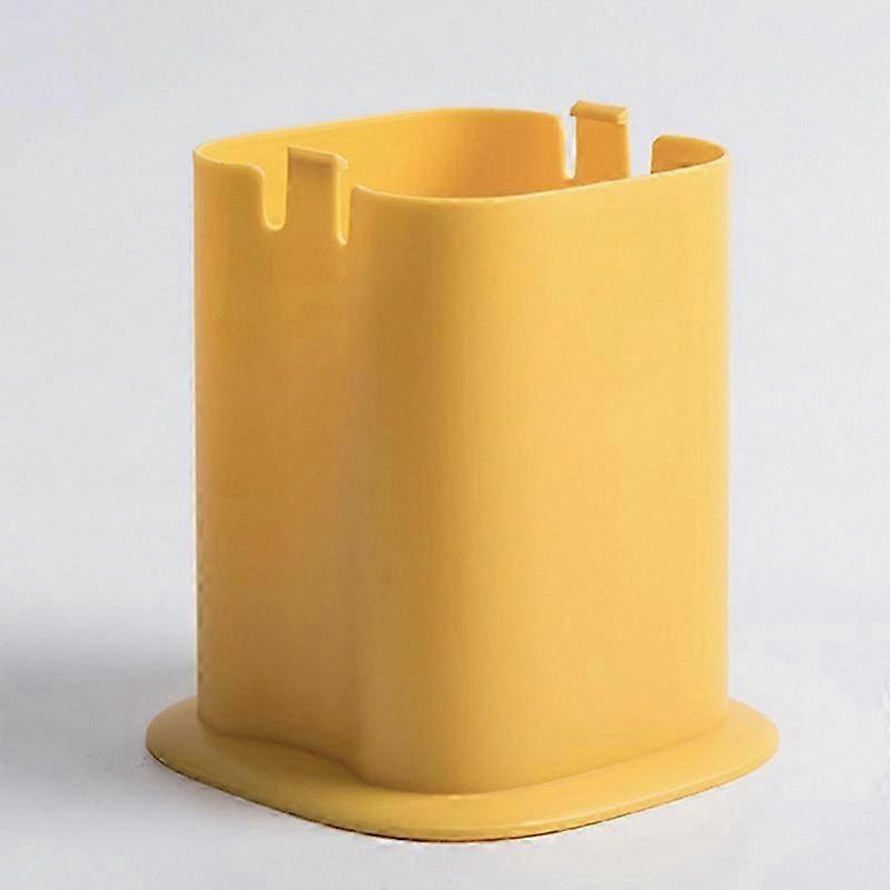 Mini Press-Type Desktop Trash Can with Cover for Office Dressing Table - Dark Blue