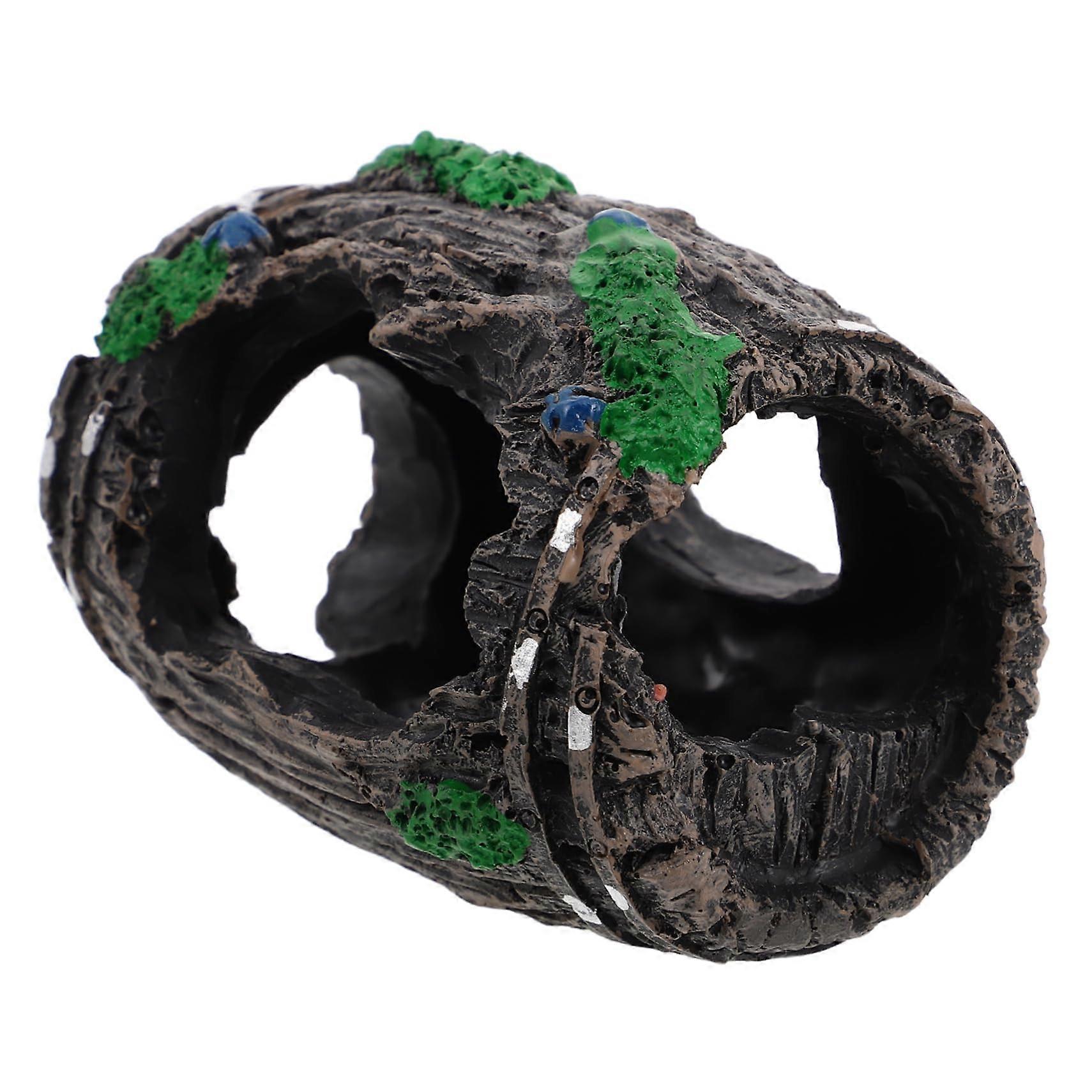 Fish Tank Decoration Resin Barrel Hideout for Fish and Reptiles