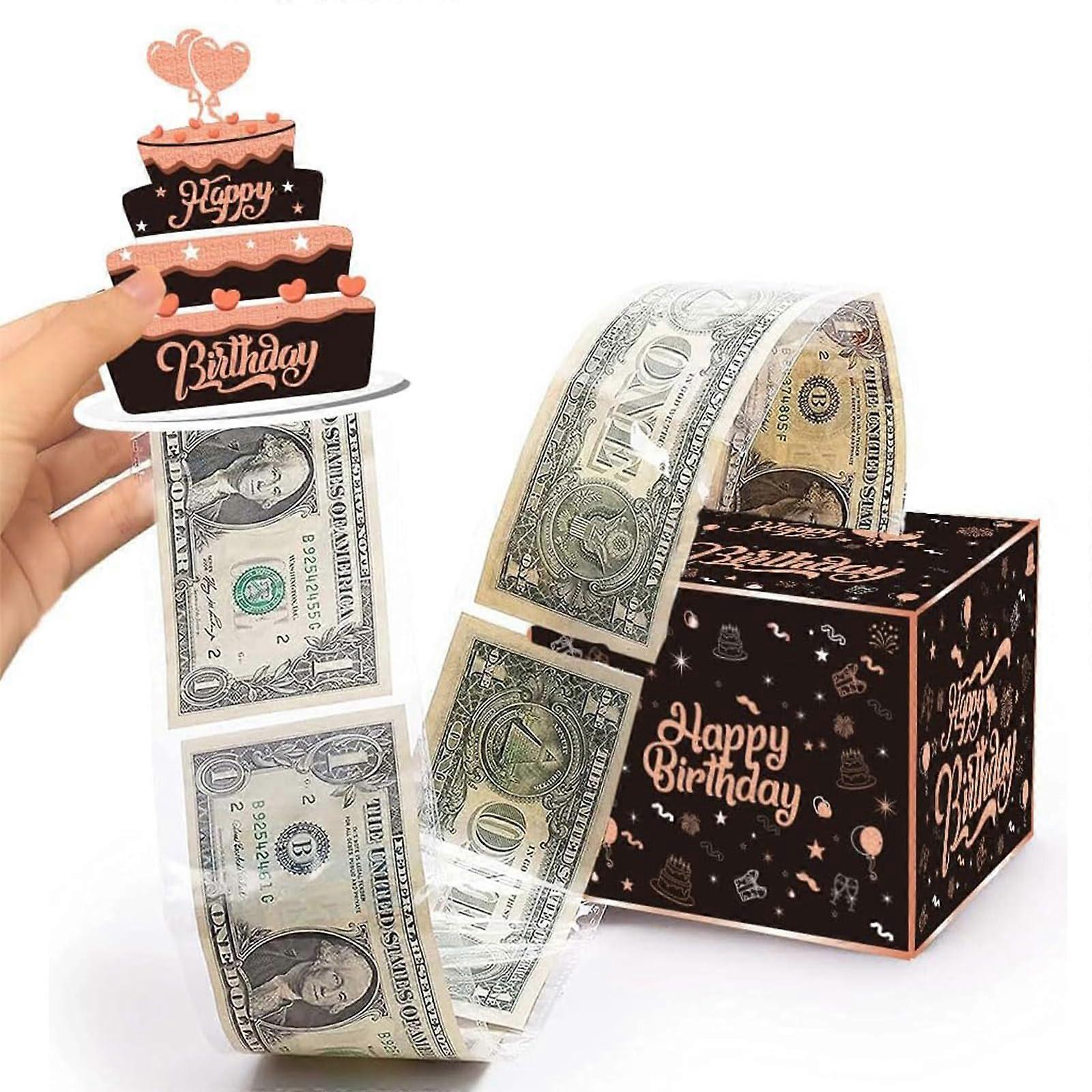 Birthday Money Gifts Box, DIY Rose Gold Surprise Box for Parents, Lovers, Children, and Friends, Unique Gift Wrapping Solution