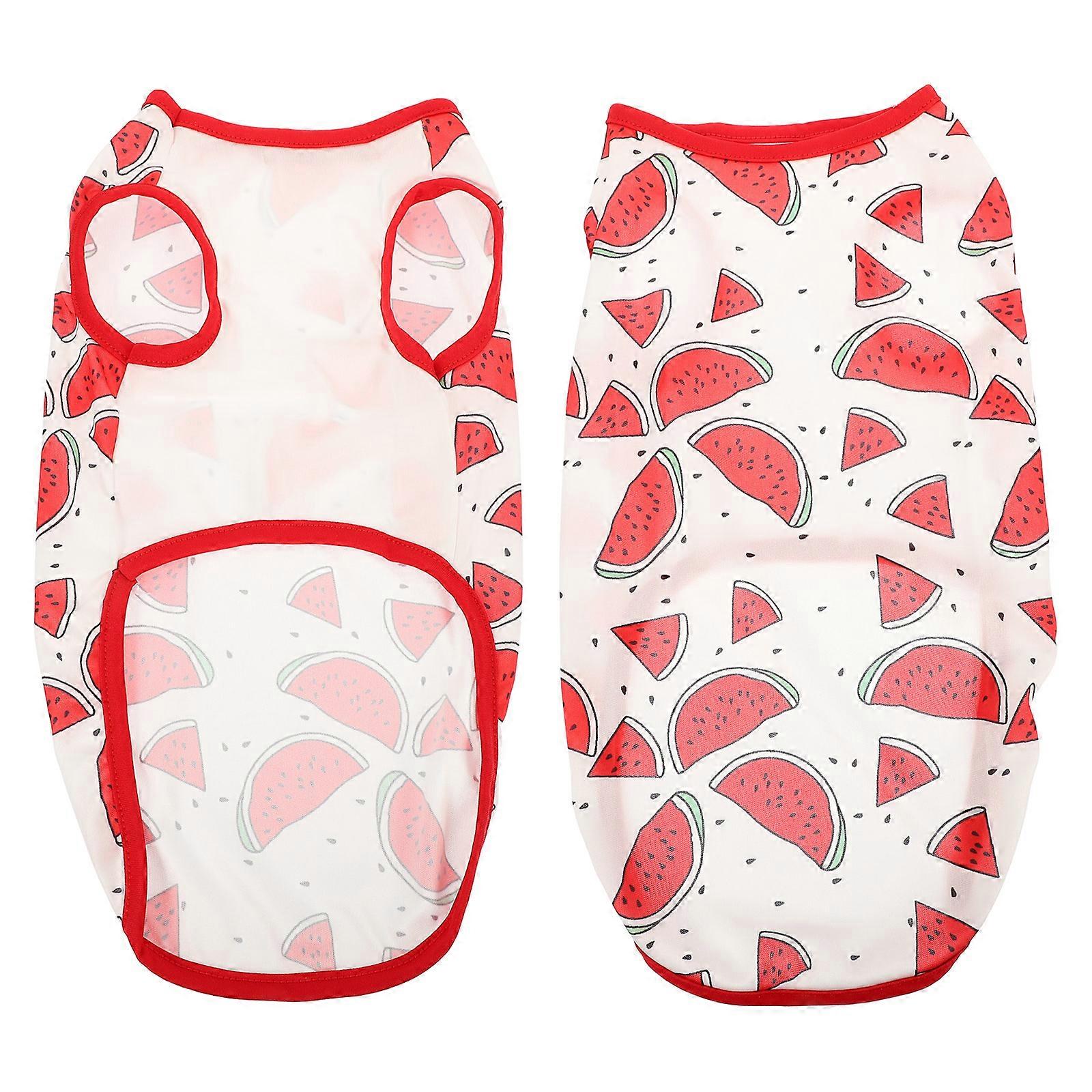 Pet Clothing 2pcs Breathable Polyester Cat Apparel Wear Resistant Dog Shirts for Hawaii Party