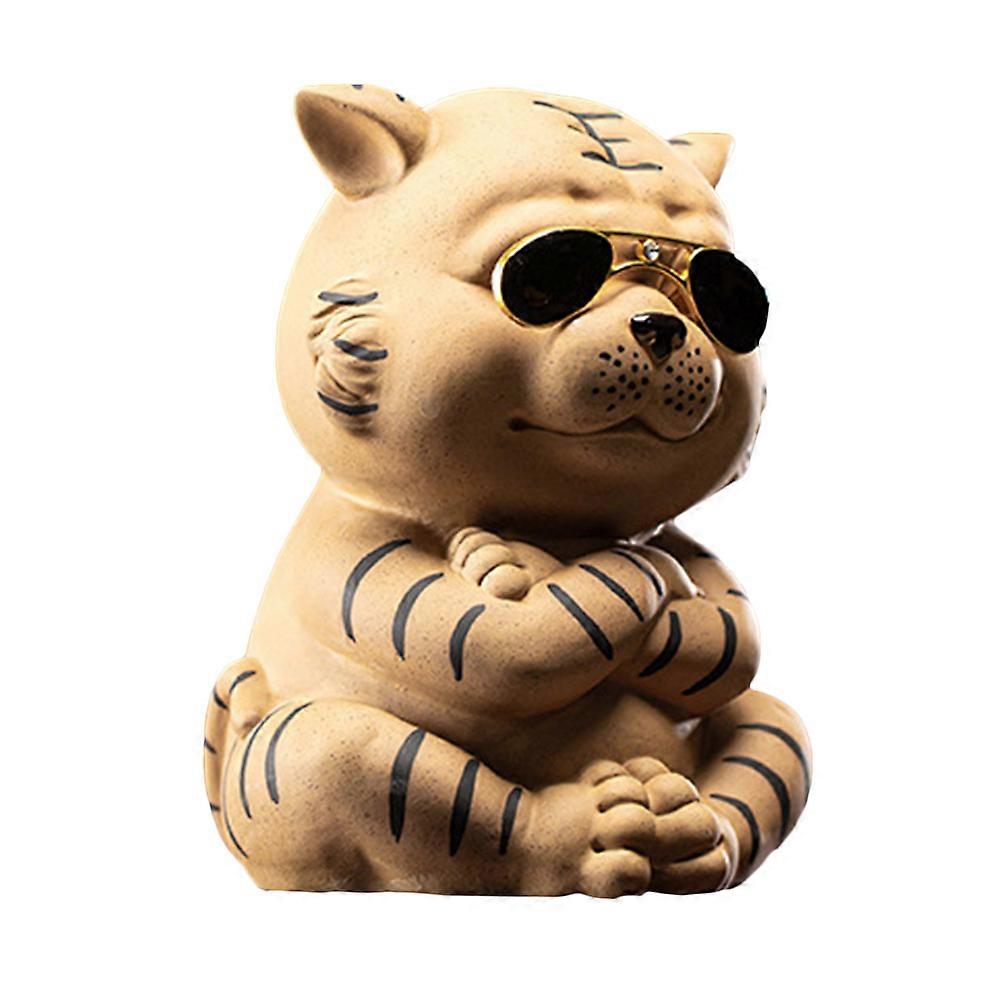 Creative Tiger Shaped Ornament for Decoration with Workmanship Light Brown Purple Sands 1