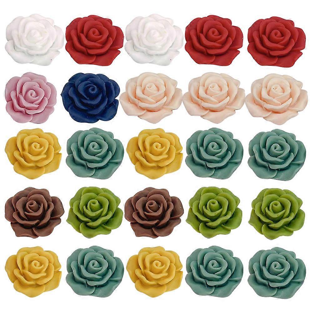 Diy Crafts Flowers Charm for Pendant Making Phone Case Decor Assorted Color Resin 45pcs