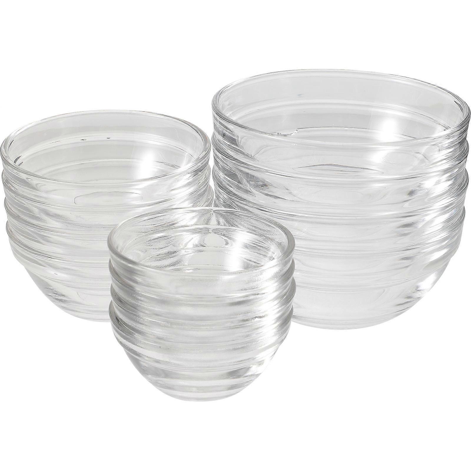 12Pcs Transparent Glass Multipurpose Dessert Bowls Ideal for Storage and Serving Noodles and Salads