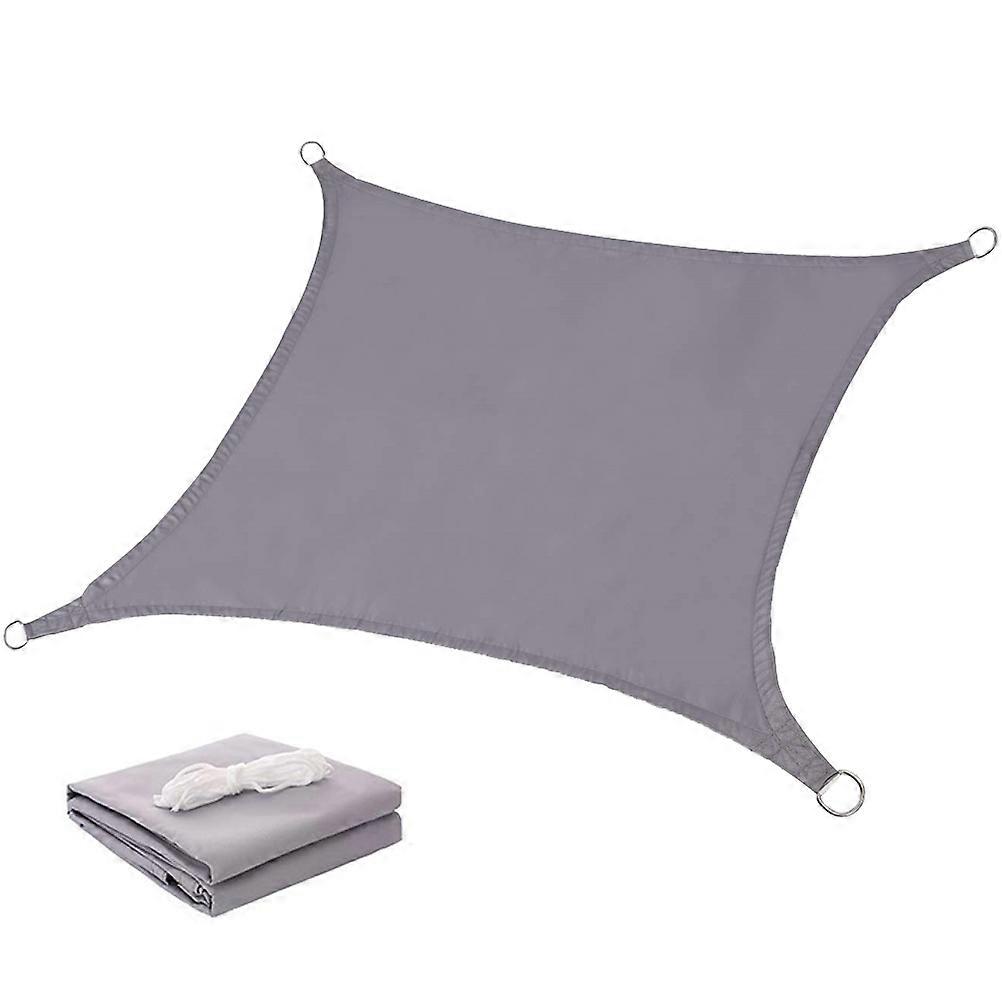 Quadrilateral Sun Shade Sail Canopy for Outdoor Use, Durable Polyester with Rings for Garden, Swimming Pool, BBQ Areas – Grey