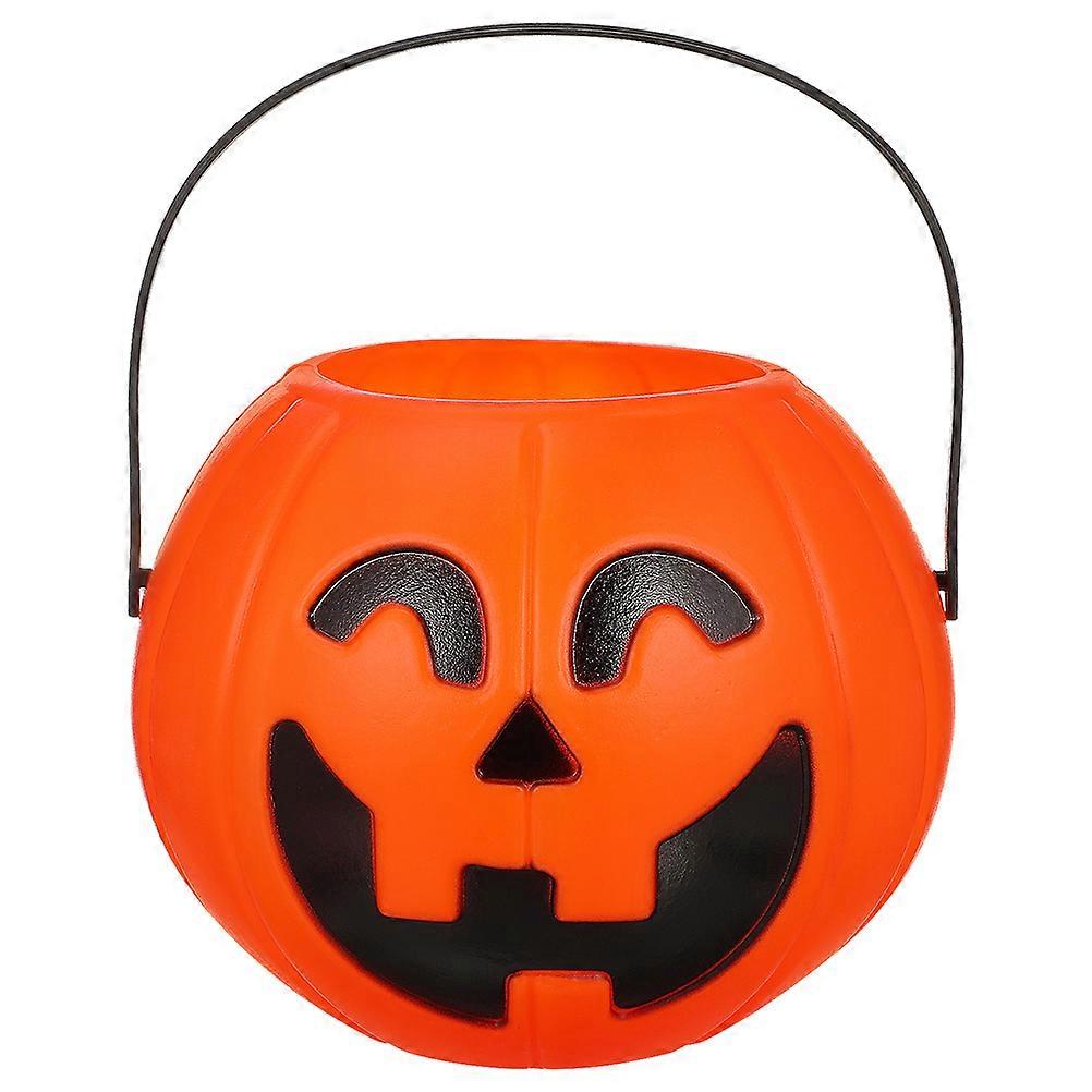 3pcs Lightweight Sturdy Plastic Halloween Pumpkin Buckets with Handles for Trick or Treating, Candy Storage & Party Decoration