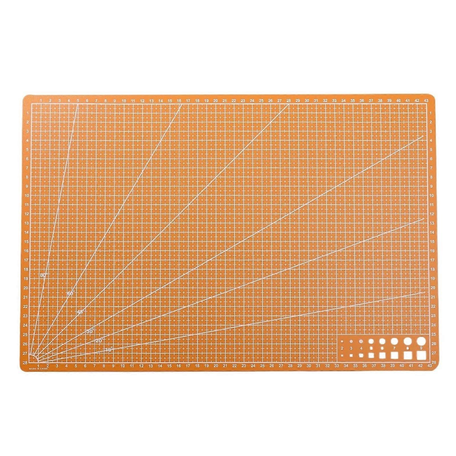 A3 Cutting Mat, One-Sided, High-Precision Patchwork Cutting Board for Fabric Sewing Crafts and Scrapbooking (Orange)