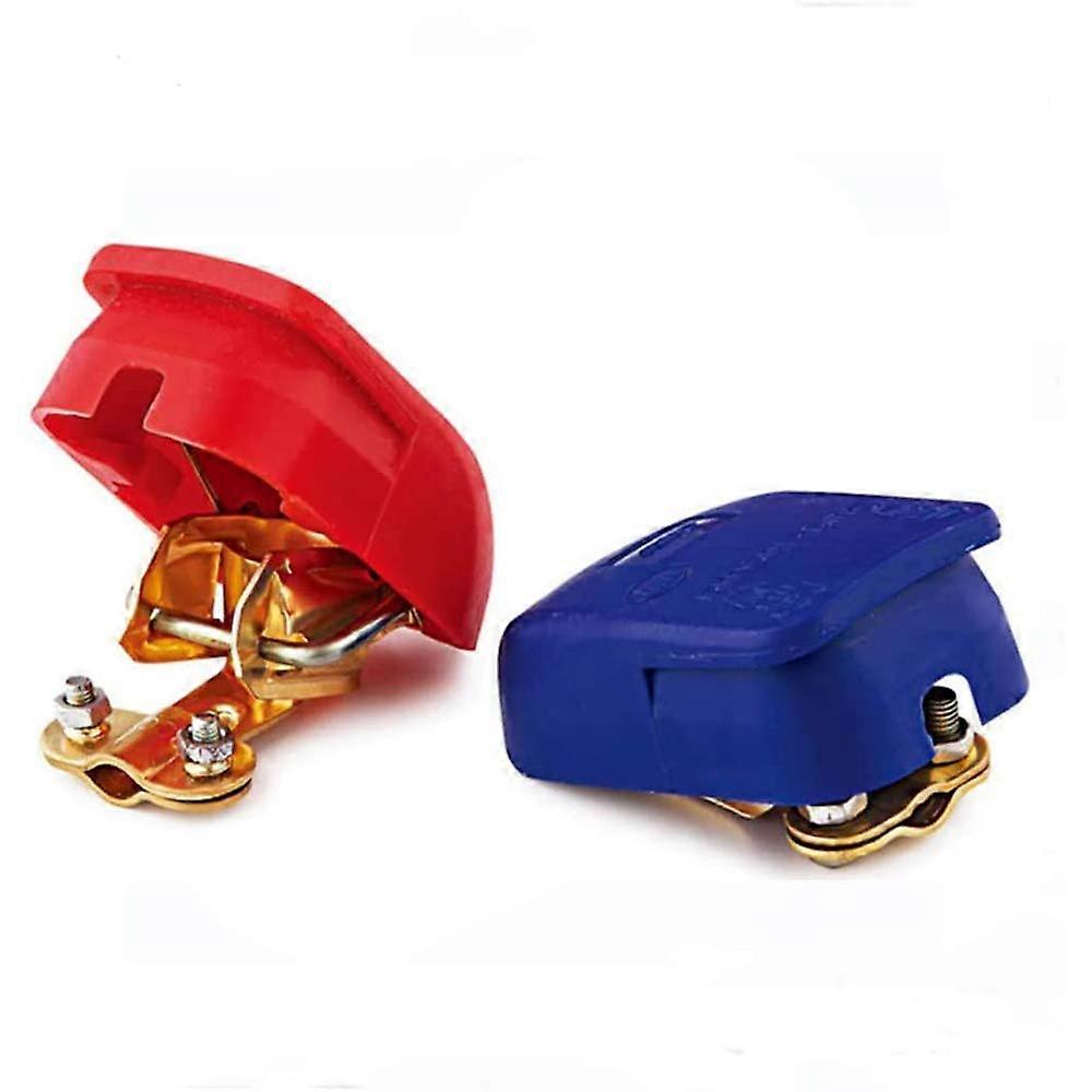 Battery Terminal Clips Set, Positive and Negative Quick-Connect Clamps for Automotive 12V Batteries, Metal Pair