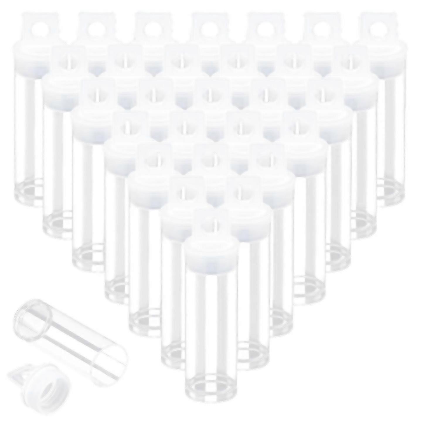 For 30pcs Clear Tube Bead Containers Plastic Storage Tubes With