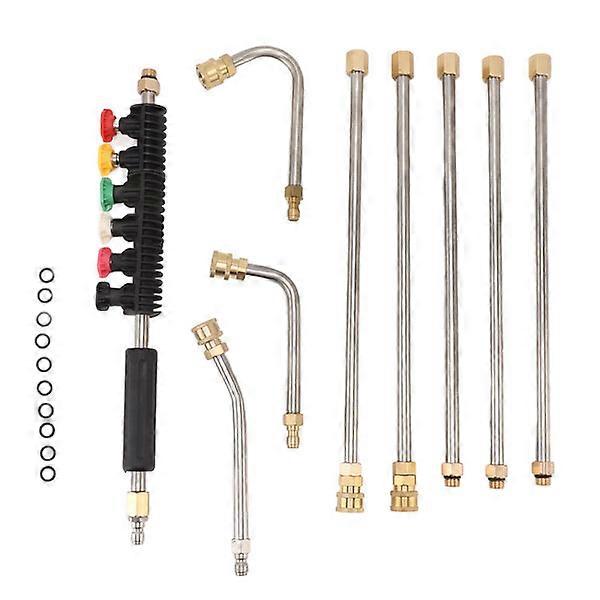 Electric cleaning rod set, 5 straight and 3 bent with 6 nozzles, widely compatible for applications