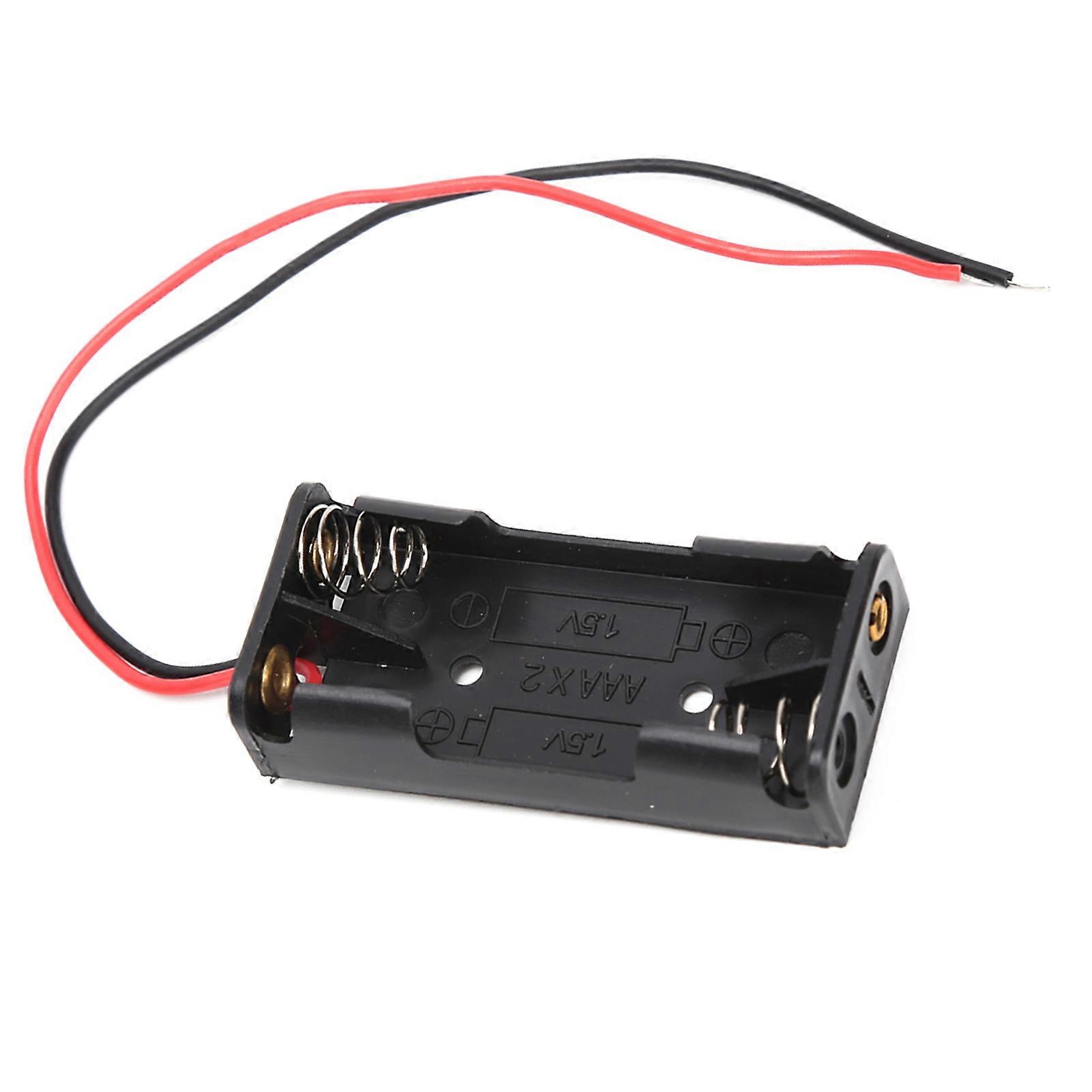 10pcs 2x AAA Battery Holder Plastic Case with Wire Lead Power Box