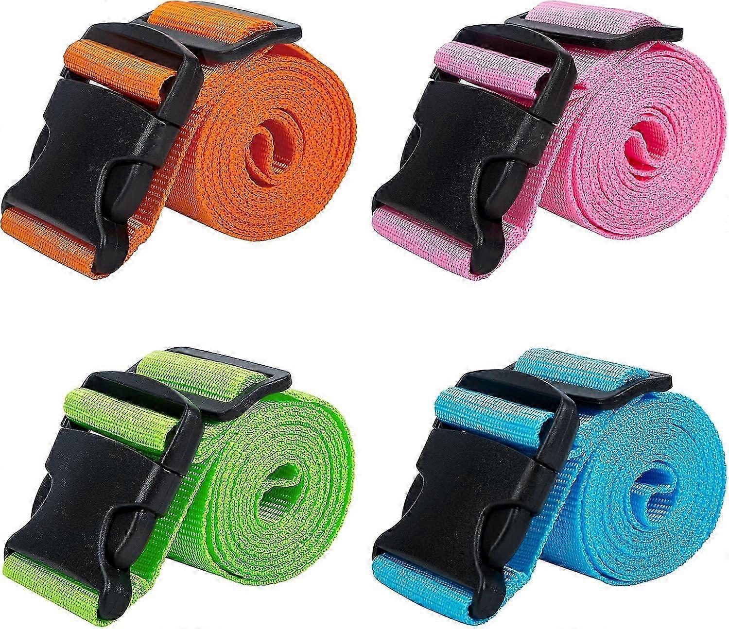 4 PCS Luggage Straps Suitcase Belts Wide Adjustable Packing Straps