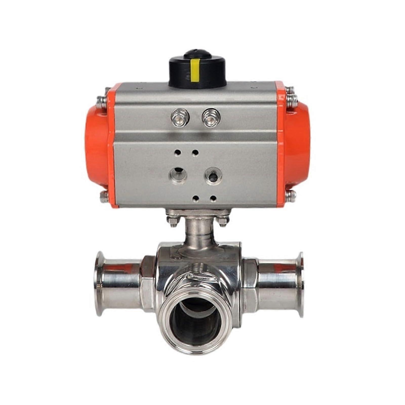 1.5" Tri Clamp 304 Stainless Steel T Type Three-Way Ball Valve for OD45mm Pipe Connection