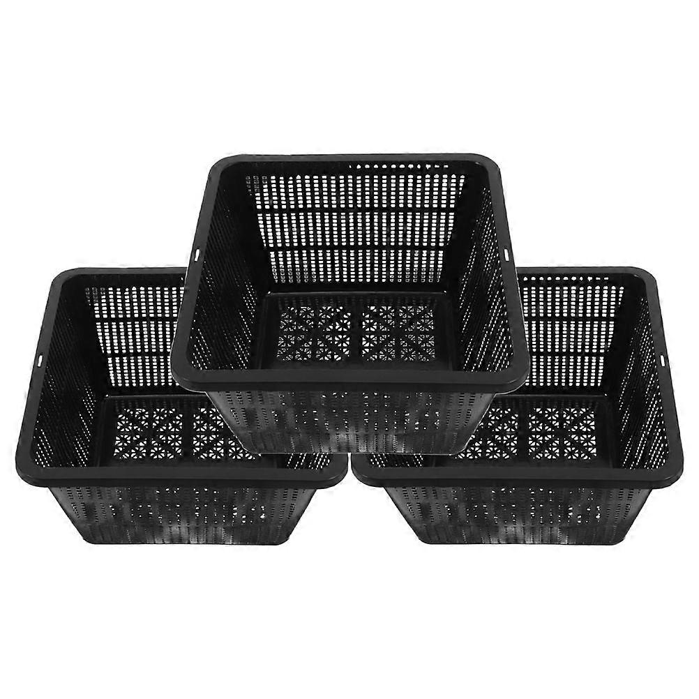 水耕栽培用ネットポット キッチン用管状メッシュポット 水流最適化用黒色プラスチック 3個