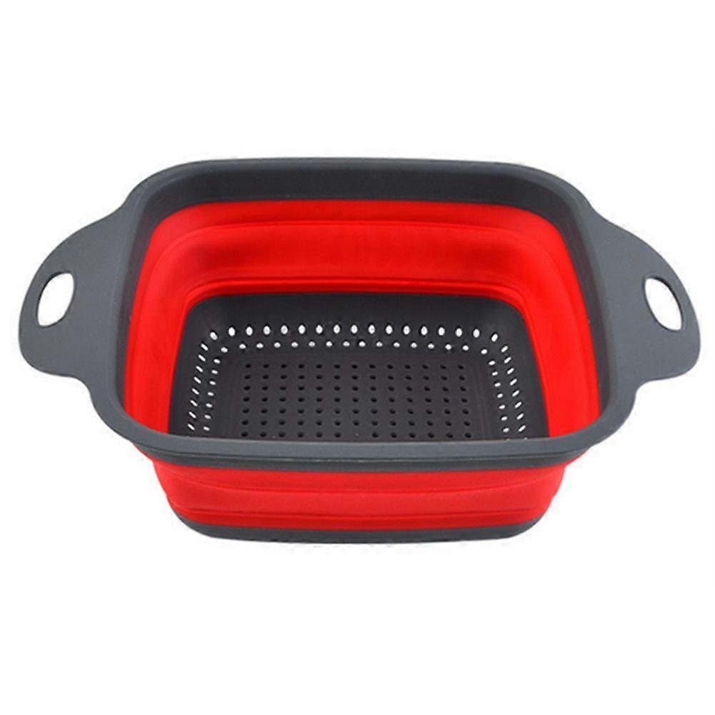 Silicone Folding Drain Fruit Vegetable Washing Basket Foldable Strainer Drainer Kitchen Storage Tool