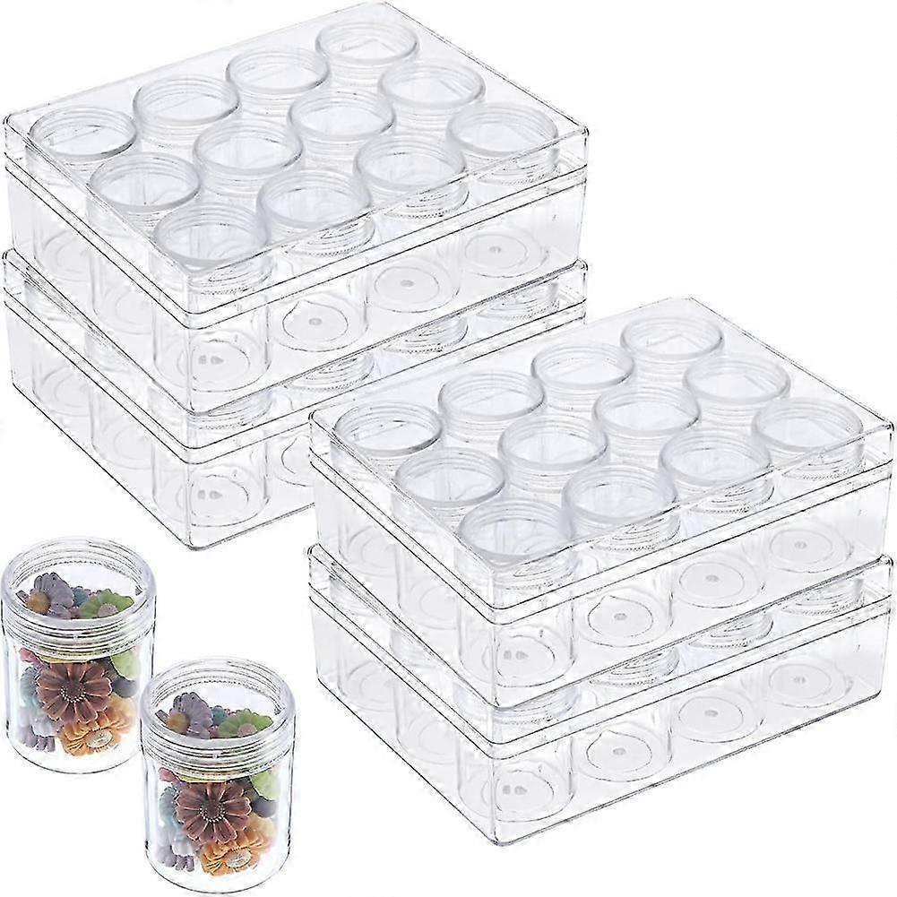 4 Pcs Bead Organizer Transparent Embroidery Bead Storage Containers