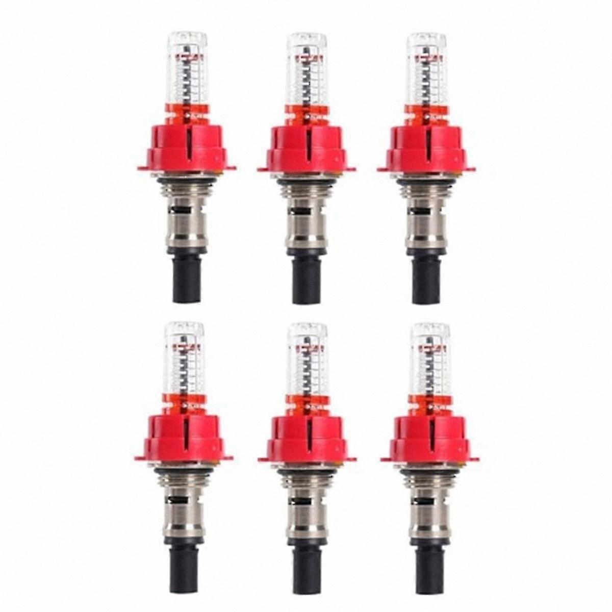 6-Pack Underfloor Heating Flow Meter, Transparent Visual Monitoring Regulator for Subfloor Heating Systems
