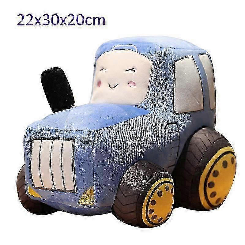 ソフトぬいぐるみトラクターと掘削機のおもちゃセット - 子供の創造的な遊びと誕生日プレゼントのためのぬいぐるみ車枕