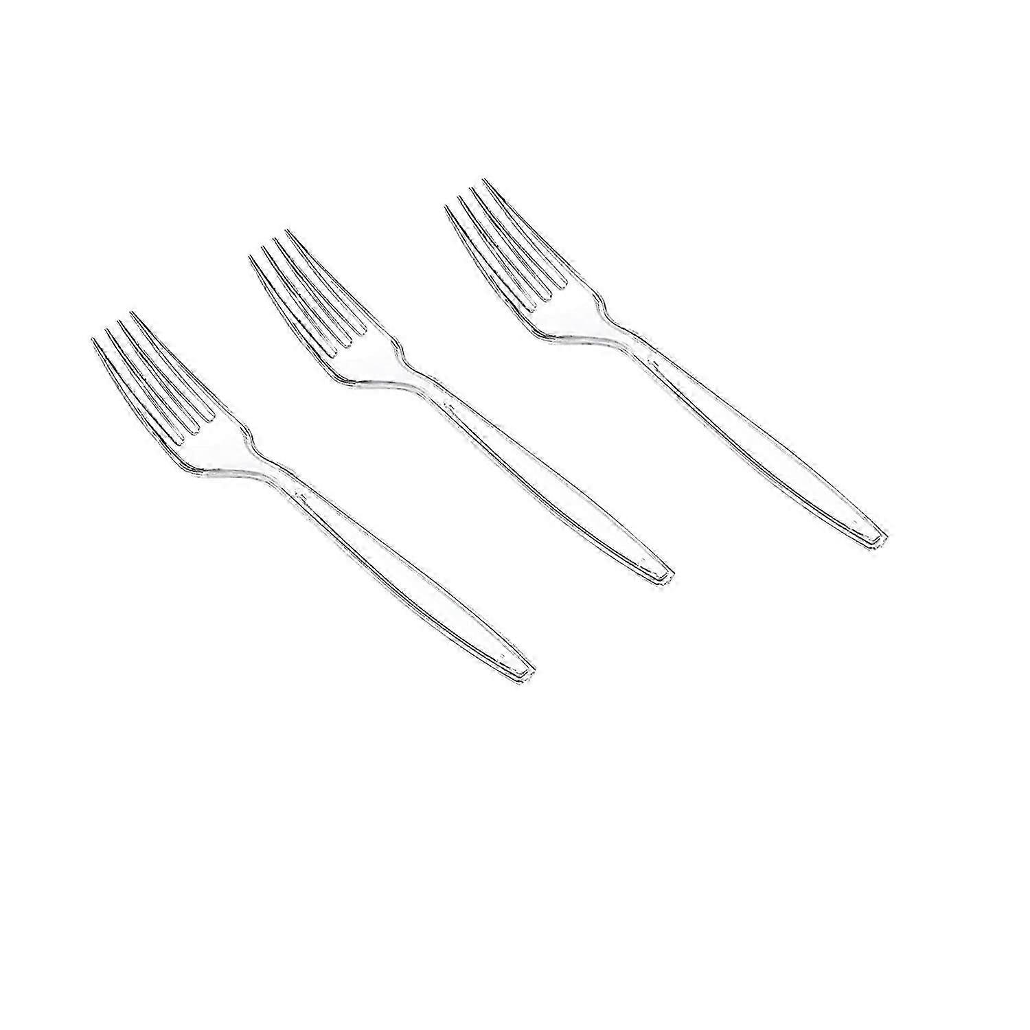 100pcs Clear Plastic Forks