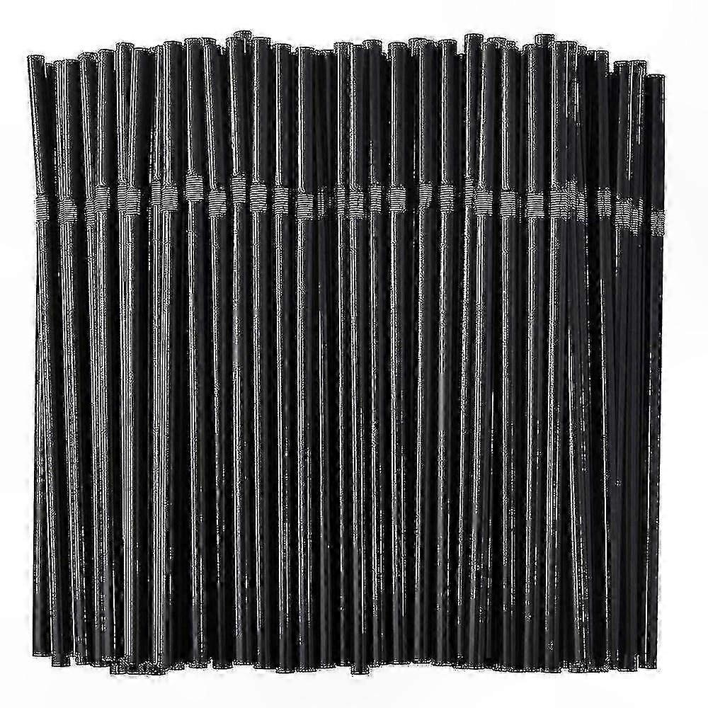 Black Flexible Drinking Straws, Pack of 500/200/100, Ideal for Beverages and Parties