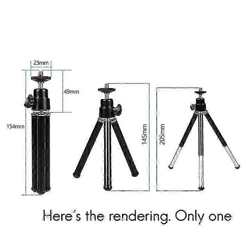 Portable aluminum tripod for camera - adjustable mini stand black