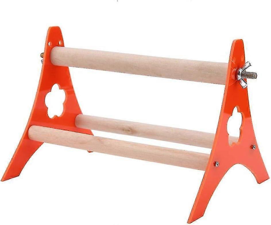 Bird Triangle Perch Wooden Training Interactive Stand Triangle Ladder Acrylic Pet Toys for Small Bir