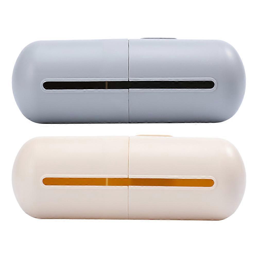 2pcs Wallmounted Trash Bag Case Container Capsule Shape Trash Bag Dispenser Garbage Bag Storage Box ( Color)