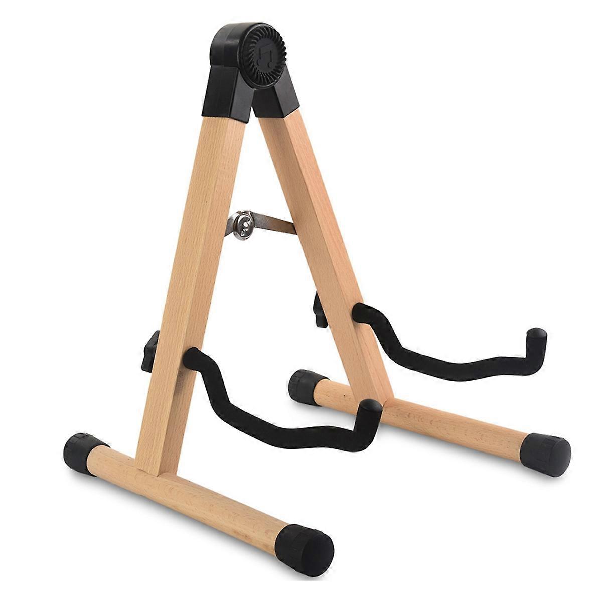 Adjustable Wooden Guitar Stand, A-Frame Folding Holder with Non-Slip Rubber,for Guitar, Electric Ba