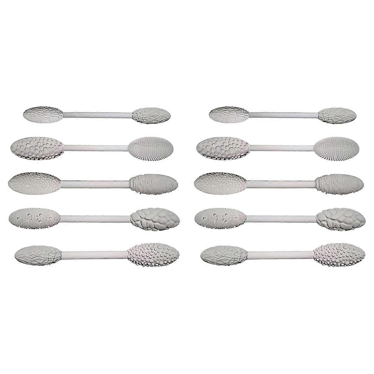 10pcs Texture Tool Sets for Clay Art, Single / Double, Clay Texture Rolling Gadget, Emboss Plaids Hand Rollers