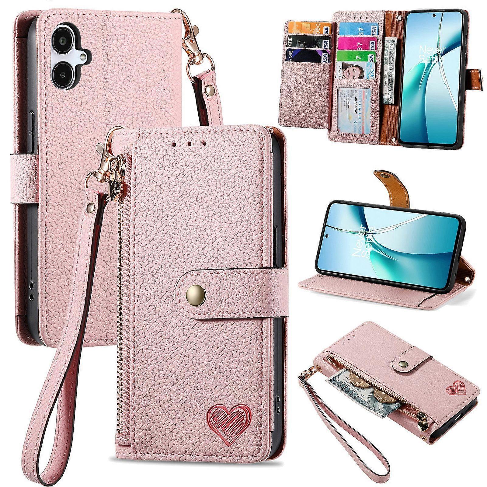 Case for Samsung Galaxy A06 Premium Zipper Closure Leather Wallet Cover with 7 Card Slots and Wrist Lanyard Compatible with Samsung Galaxy A06
