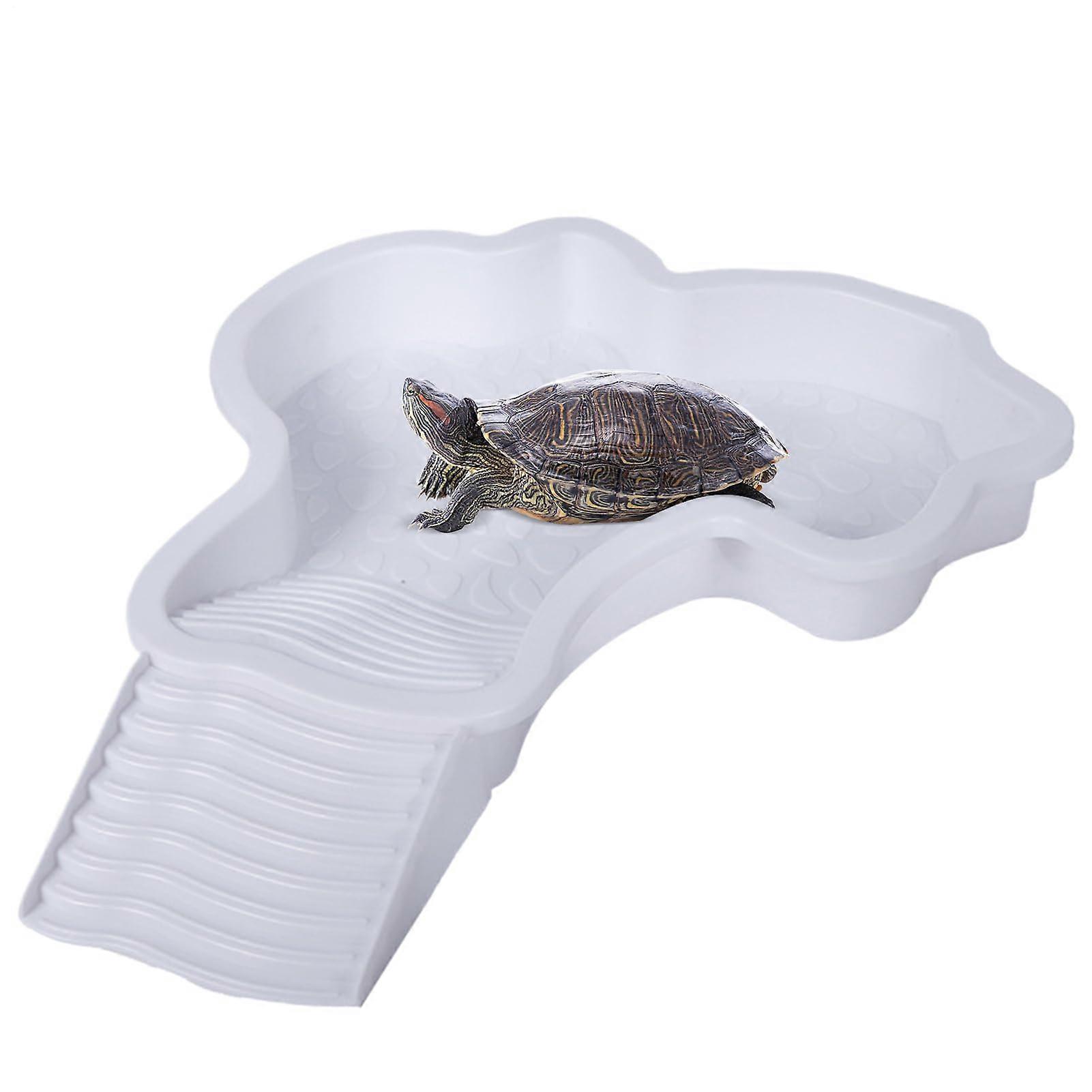 Turtle Bathtub Reptile Amphibian Bath Tank Plastic Container Sunbathing Hydration Soak Frogs Easy Clean Lightweight