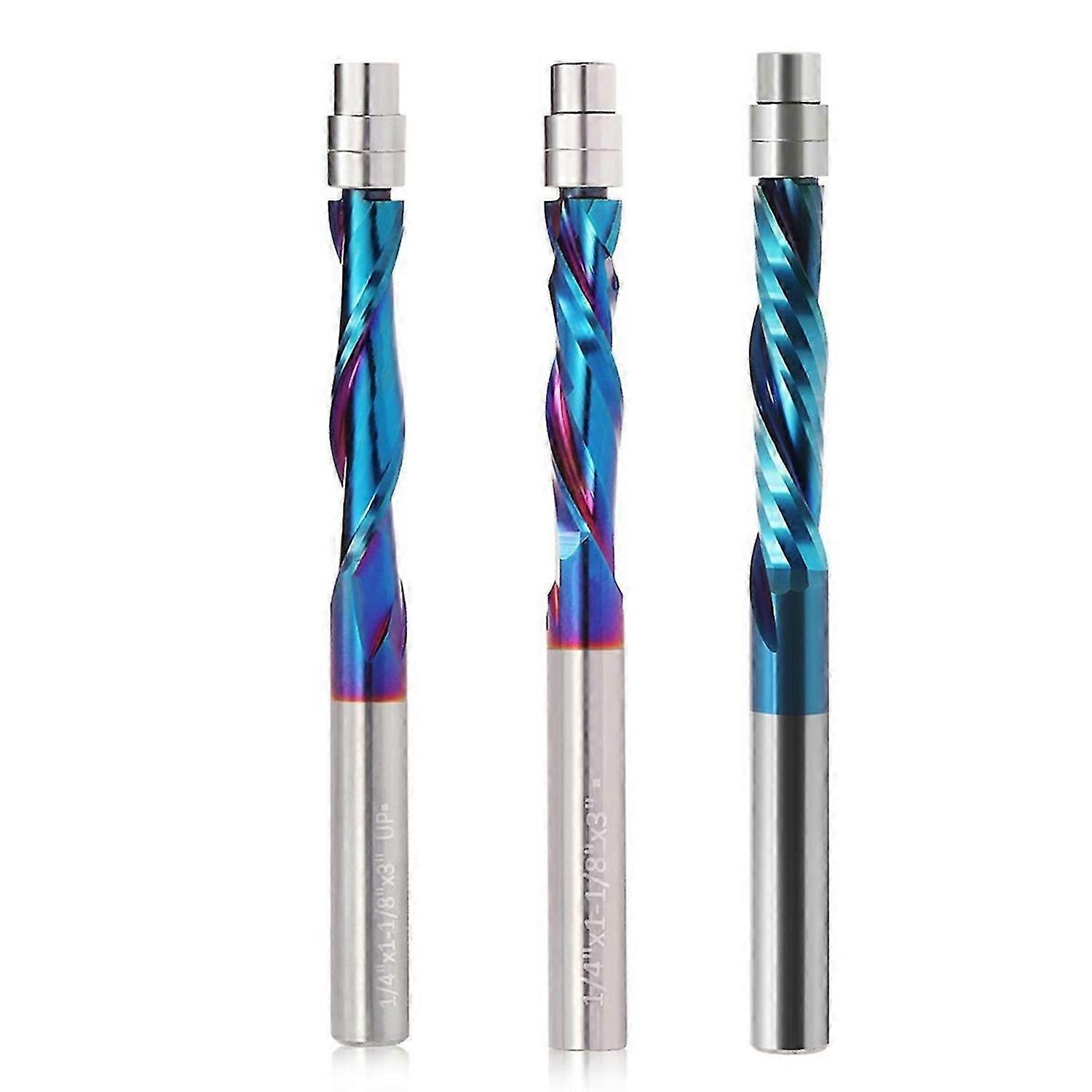 Shank Solid Carbide Bearing Guided Two Flute Flush Trim Router Bits Woodworking Milling Cutters End