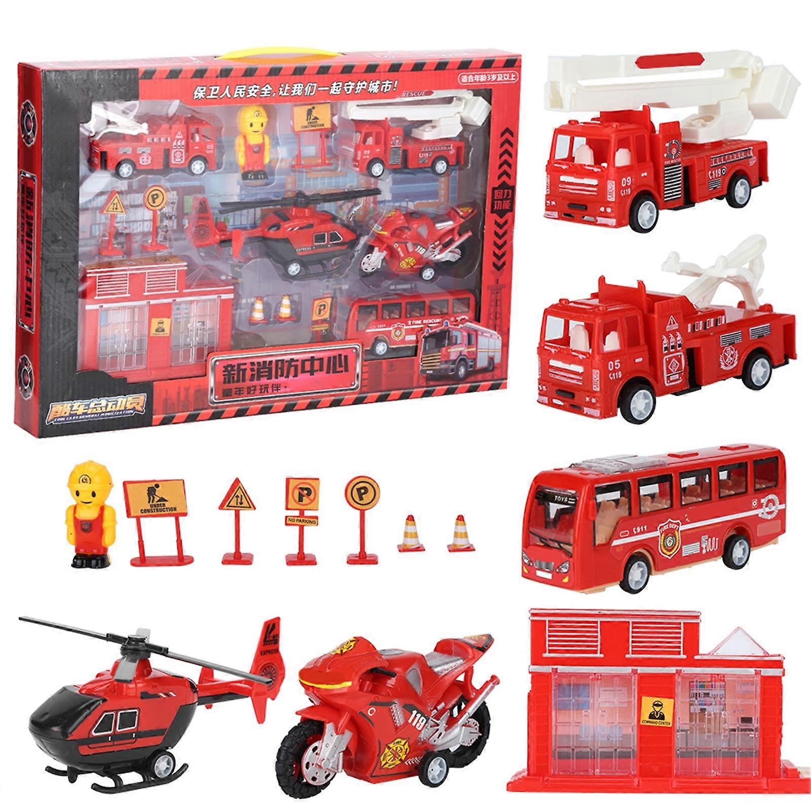 Simulation Engineering Fire Fighting Car Toy Set for Kids 4+