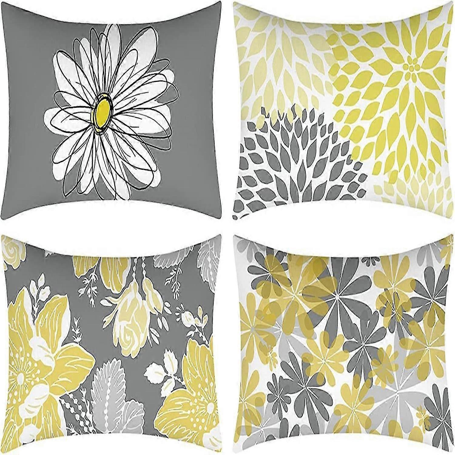 Rectangular Daisy Double Sided Floral Pillowcase Sofa Cushion Cushion (12 x 20 inches)