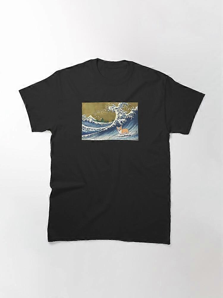 Surfing z psem corgi Klasyczna koszulka Great Wave