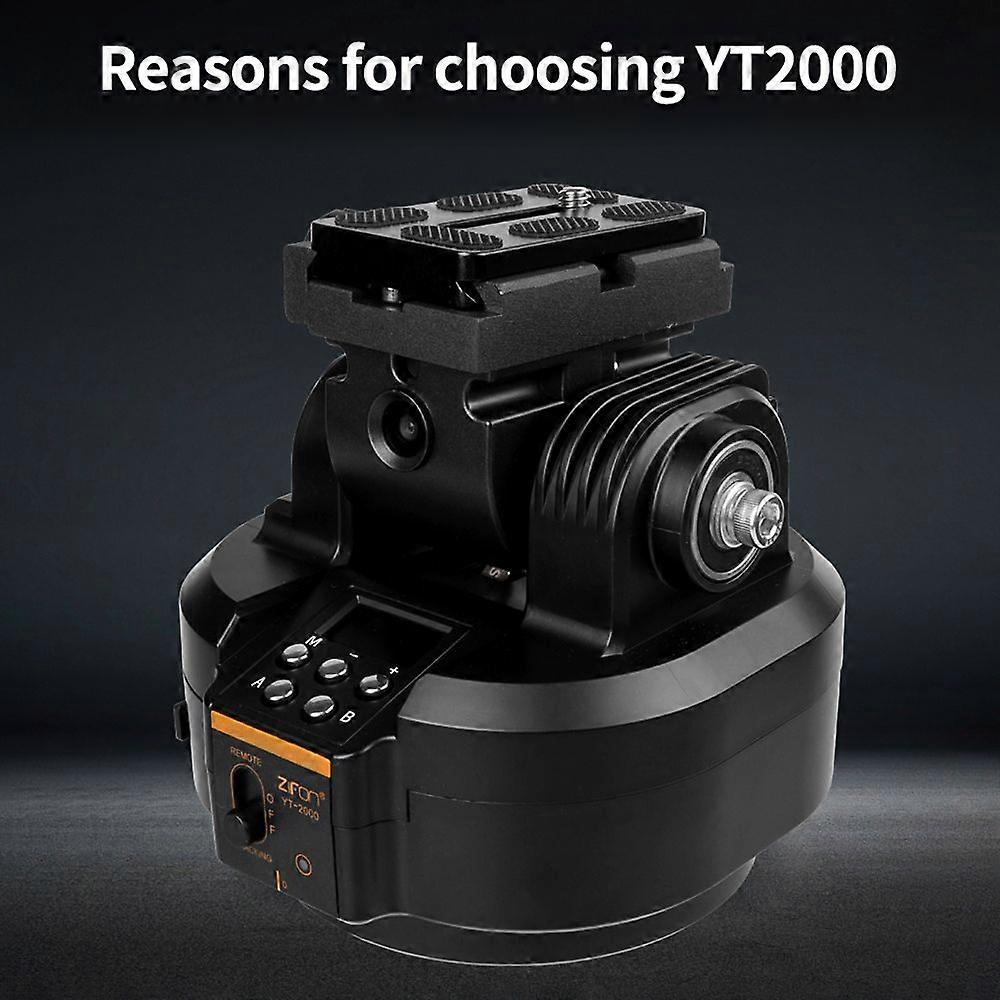 ZIFON YT2000 Motorized Pan Tilt Head Electric PTZ Ball Head Object Tracking Holder Panoramic Tripod Head 4.4ibs Load Capacity 360Rotatable with Remote