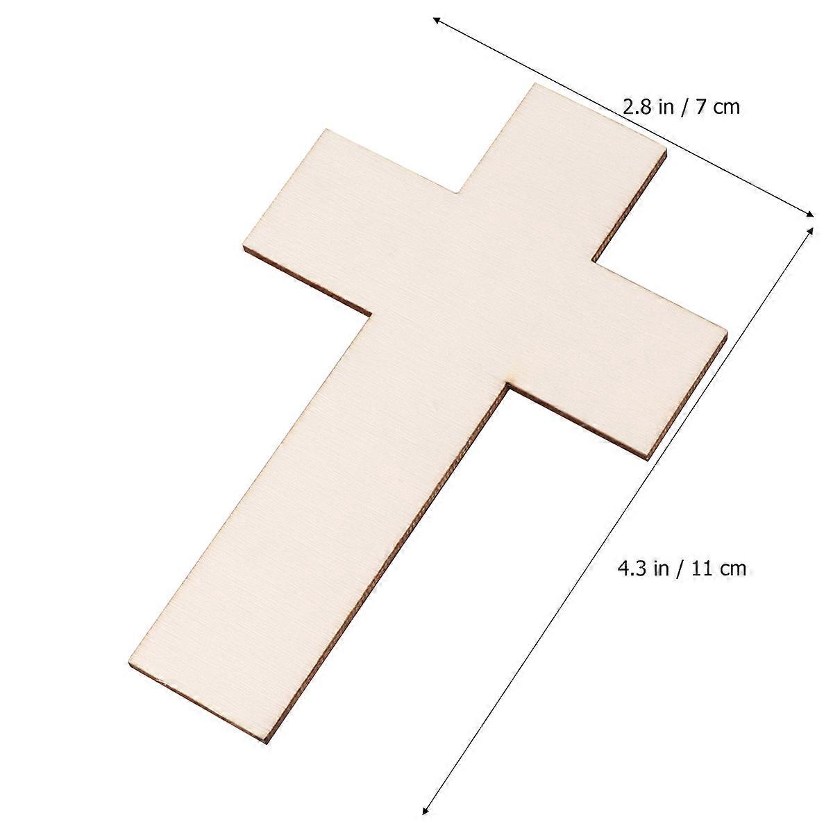 Wooden Chip Cross Shape Pieces for DIY Crafts 144Pcs Wood Slice Ornaments