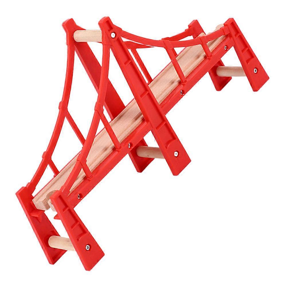 Railway Bridge Toy Replacement for Kids Playing Red Wooden Train Accessory