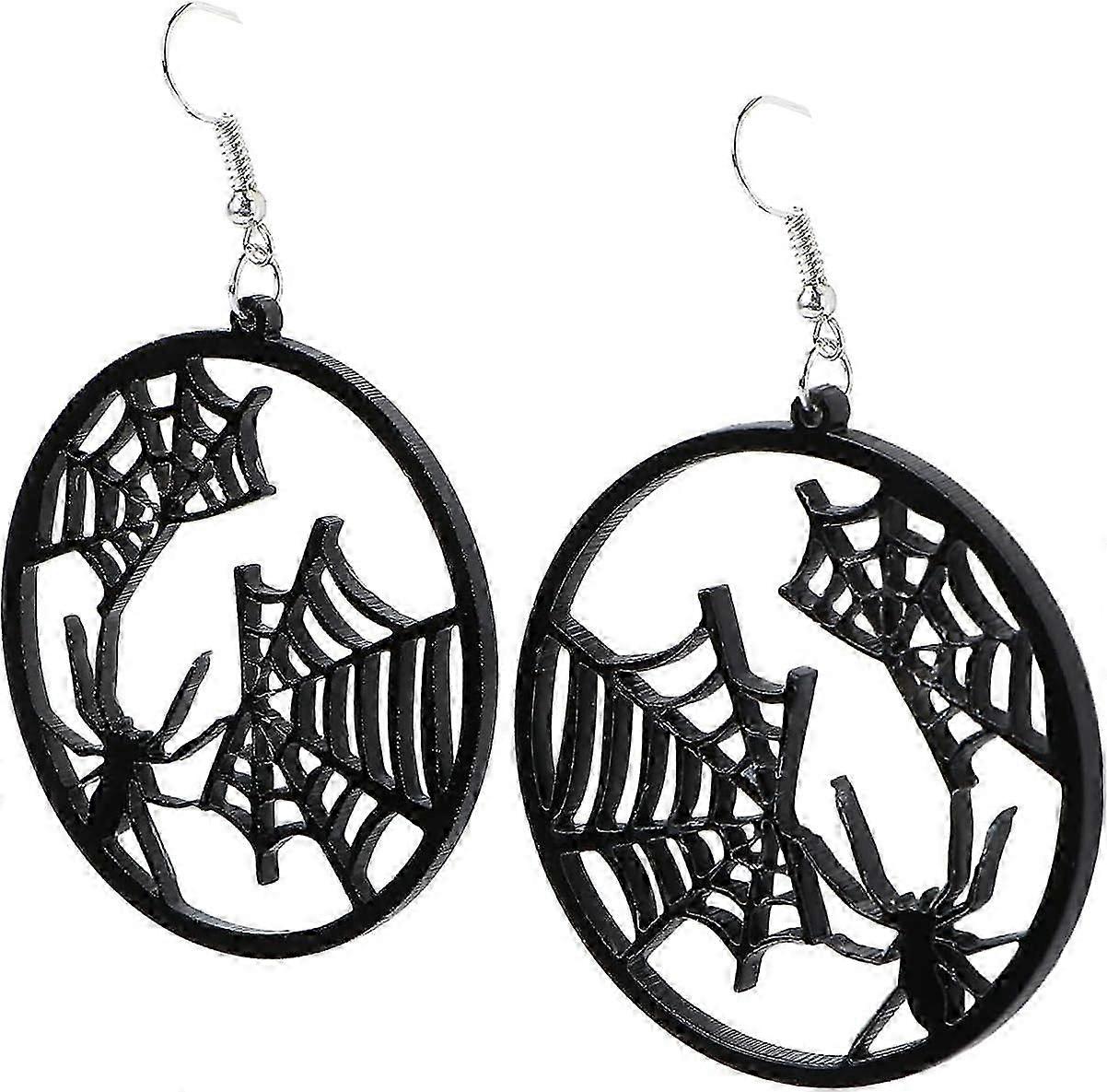 3PCS Halloween Earrings Spider Web Dark Gothic Acrylic Dangle Earrings