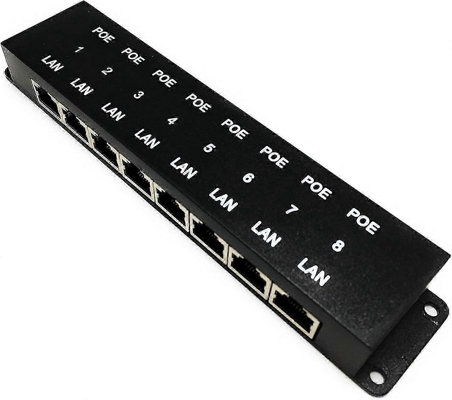 POE-8-ENC Injector (No Power) | Power over Ethernet 8 Port IEEE 802.3af Compliant Passive Midspan Multiport 10/100 Speed