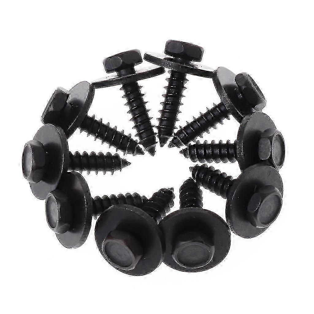 10 Pcs 4.8x19mm Self-tapping Screws Captive Loose Washer 8mm Hex For Head Black