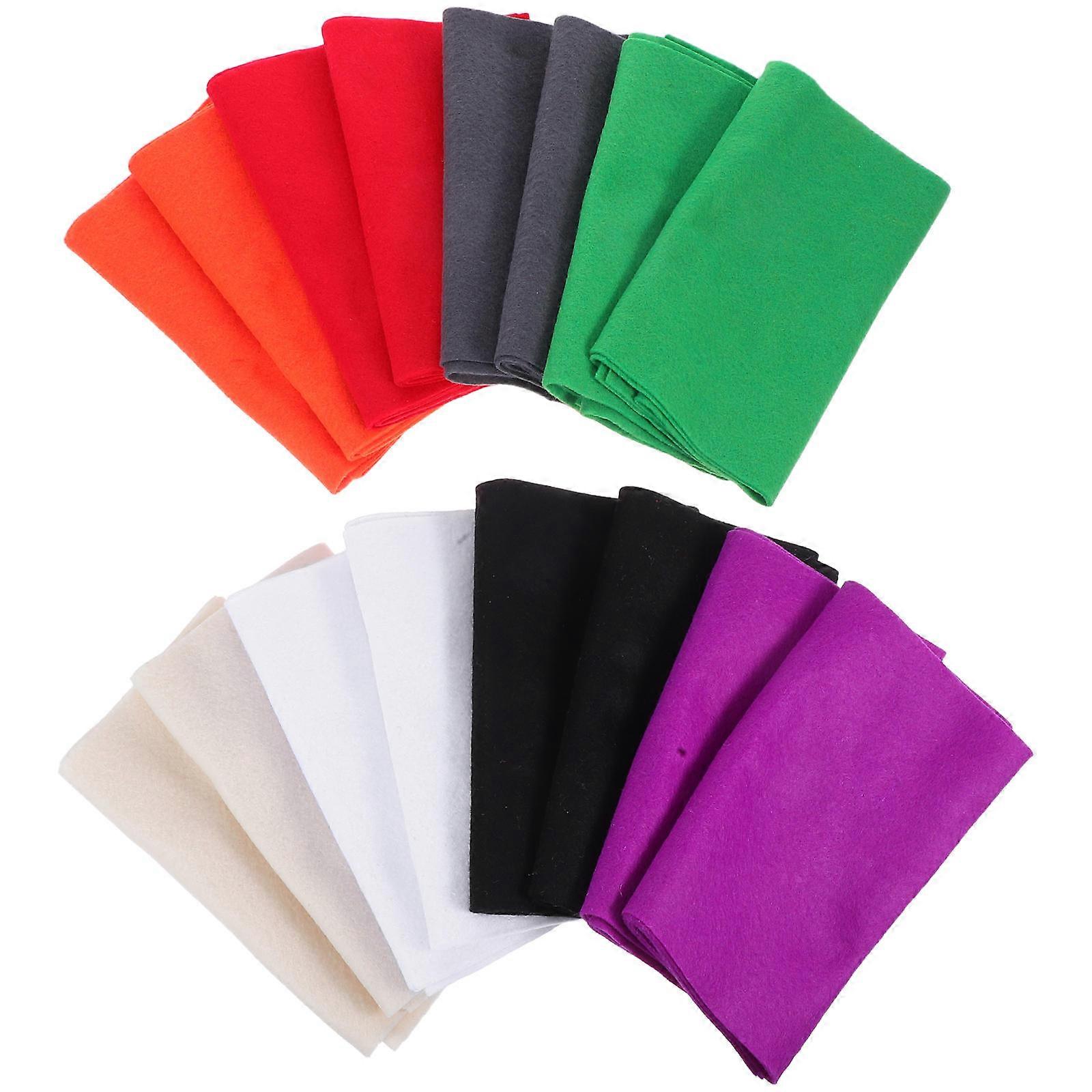 Patchwork Sewing Fabric Felt Sheets For Artists Students Crafters Durable And Reliable Assorted Color 16Pcs