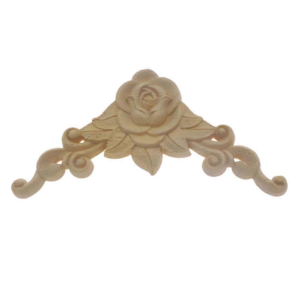 Onlay Applique Solid Wood Carved Corner Onlay for Wall Decoration 8Pcs