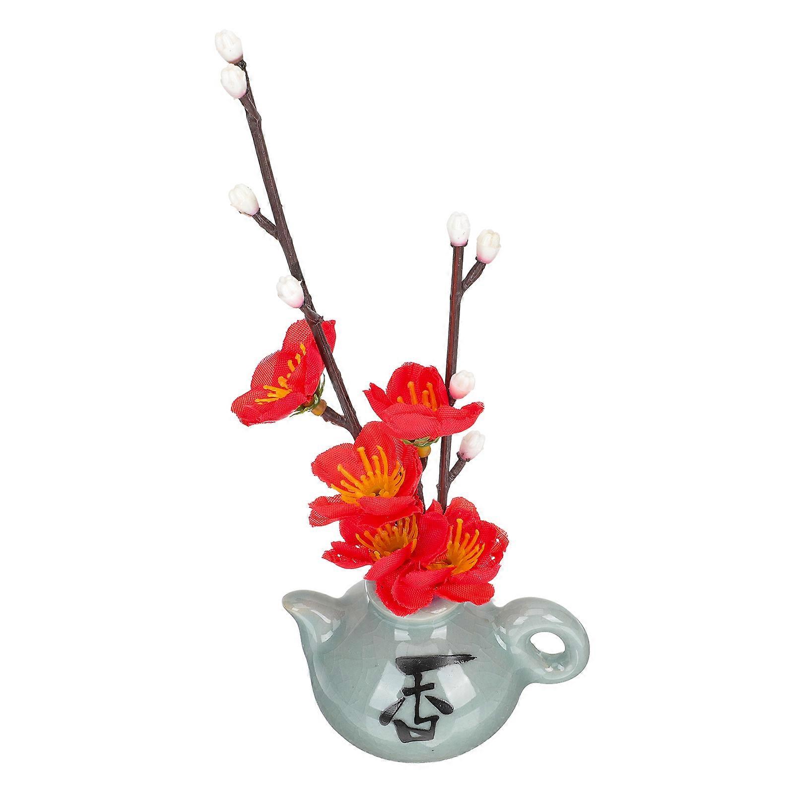 Serving Plate Decor Simulated Plum Blossom Flower for 5Pcs Set