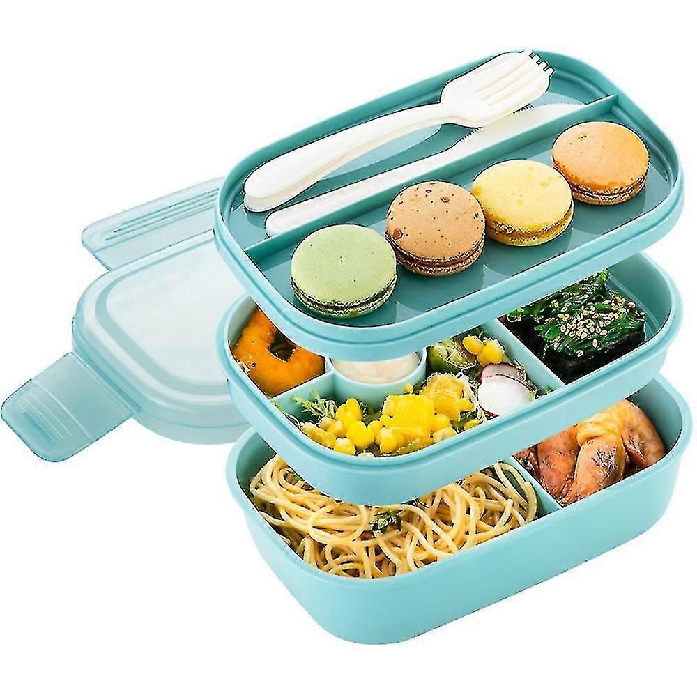 3 Stackable Bento Lunch Containers for Adults/Kids Leak-Proof Lunchbox