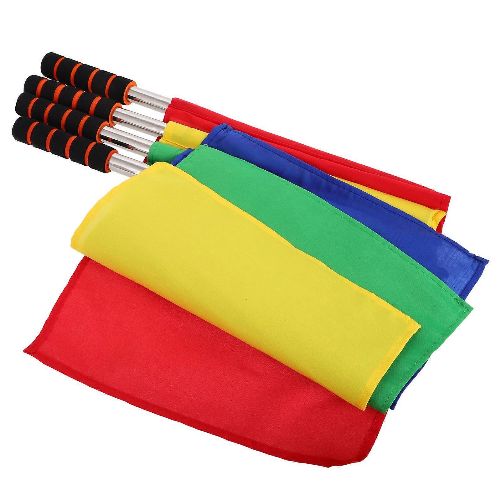 Soccer Referee Flag with Stainless Steel Pole for Match Commanding 20Pcs