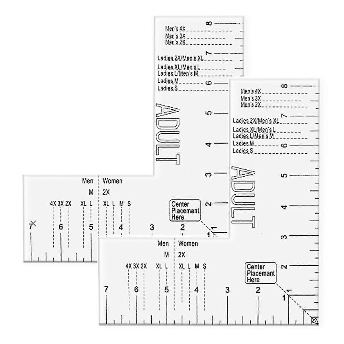 Acrylic Tshirt Ruler Guide for Vinyl Alignment Left Chest Logo Placement Tool T Shirt Measurement To